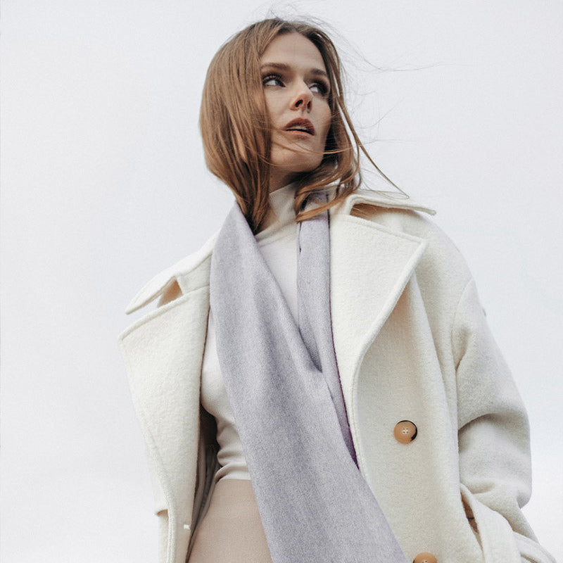 Natural Baby Alpaca Wool Scarf – Exclusive Fishbone