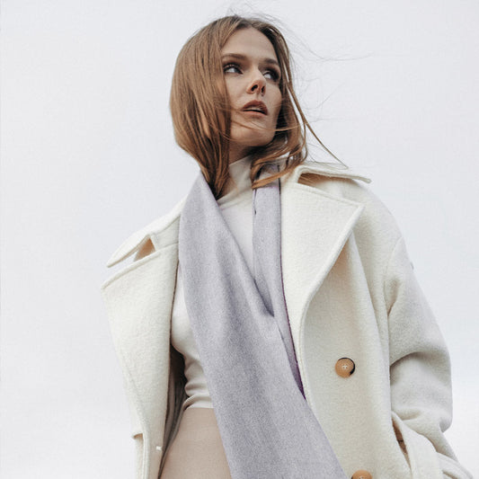 Natural Baby Alpaca Wool Scarf – Exclusive Fishbone