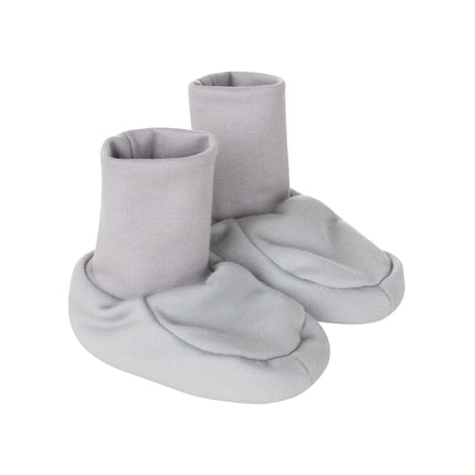 Grey Lined Merino Wool Baby Booties