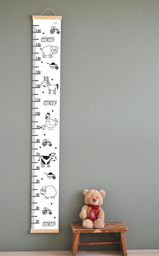 Growth Chart For Kids - Farm Animals