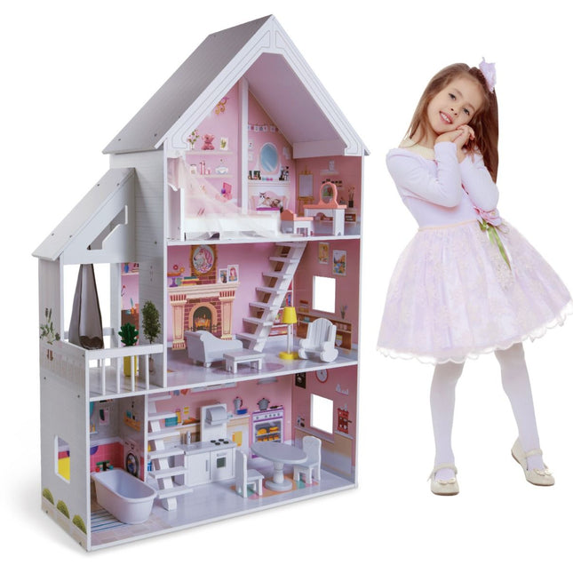 Wooden Dollhouse Liselle with LED Lights