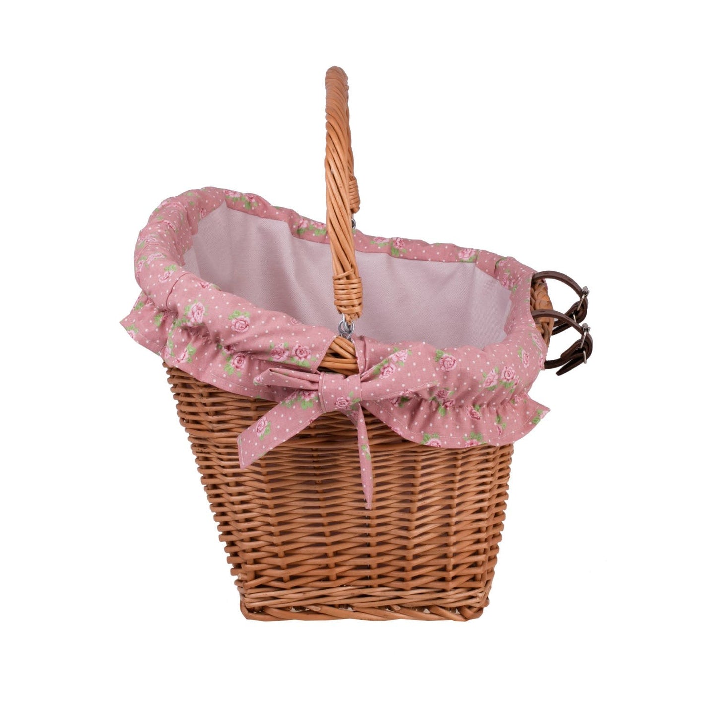 Handmade Bike Basket in Natural Color with Fabric Liner