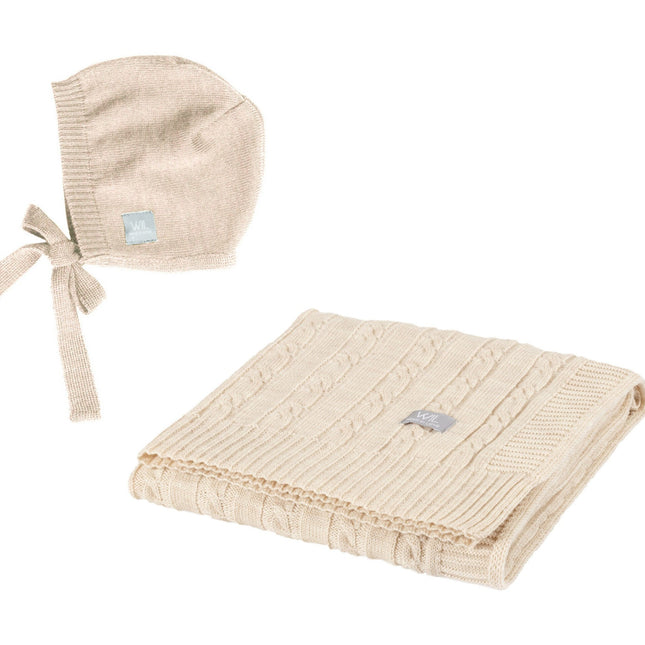 The HOPE Newborn Gift Set - 100% Natural Merino Wool - Blanket and Bonnet - LoveStyle World