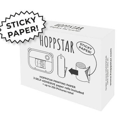 Hoppstar 3x Paper Rolls – White, Self Adhesive