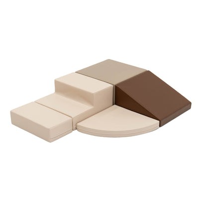 Soft Play 5 Foam Block Set - Chocolate Dune Corner Climber