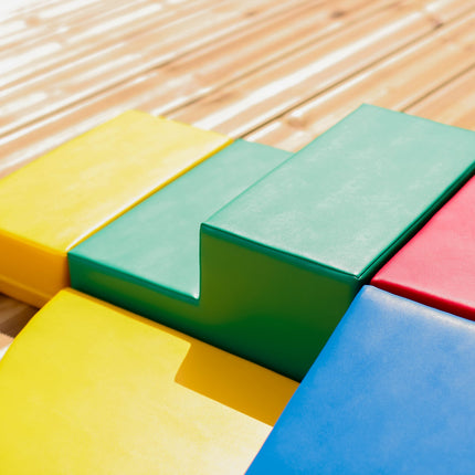 Soft Play 5 Foam Block Set - Multi Color Corner Climber
