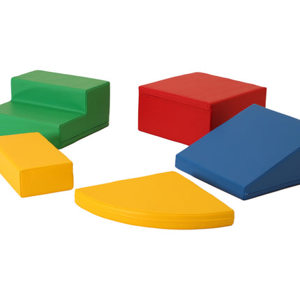 Soft Play 5 Foam Block Set - Multi Color Corner Climber