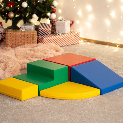 Soft Play 5 Foam Block Set - Multi Color Corner Climber