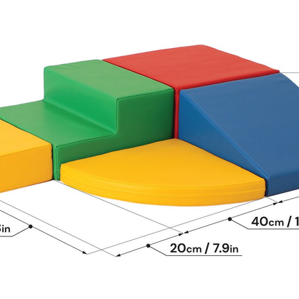 Soft Play 5 Foam Block Set - Multi Color Corner Climber