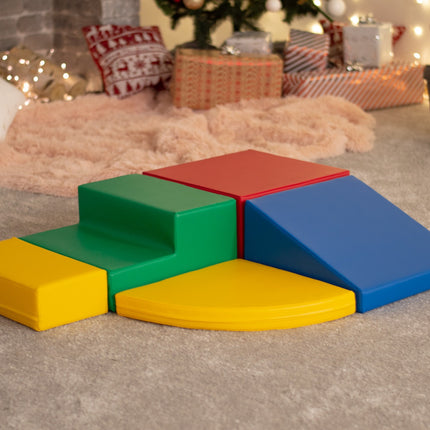 Soft Play 5 Foam Block Set - Multi Color Corner Climber