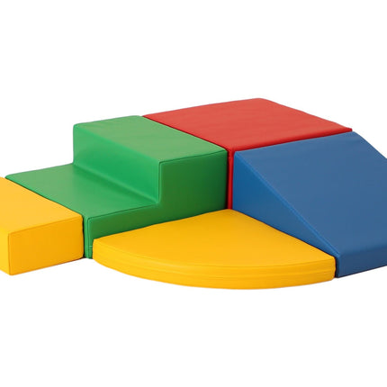 Soft Play 5 Foam Block Set - Multi Color Corner Climber