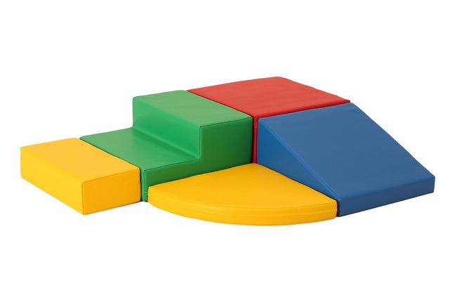 Soft Play 5 Foam Block Set - Multi Color Corner Climber