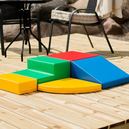 Soft Play 5 Foam Block Set - Multi Color Corner Climber