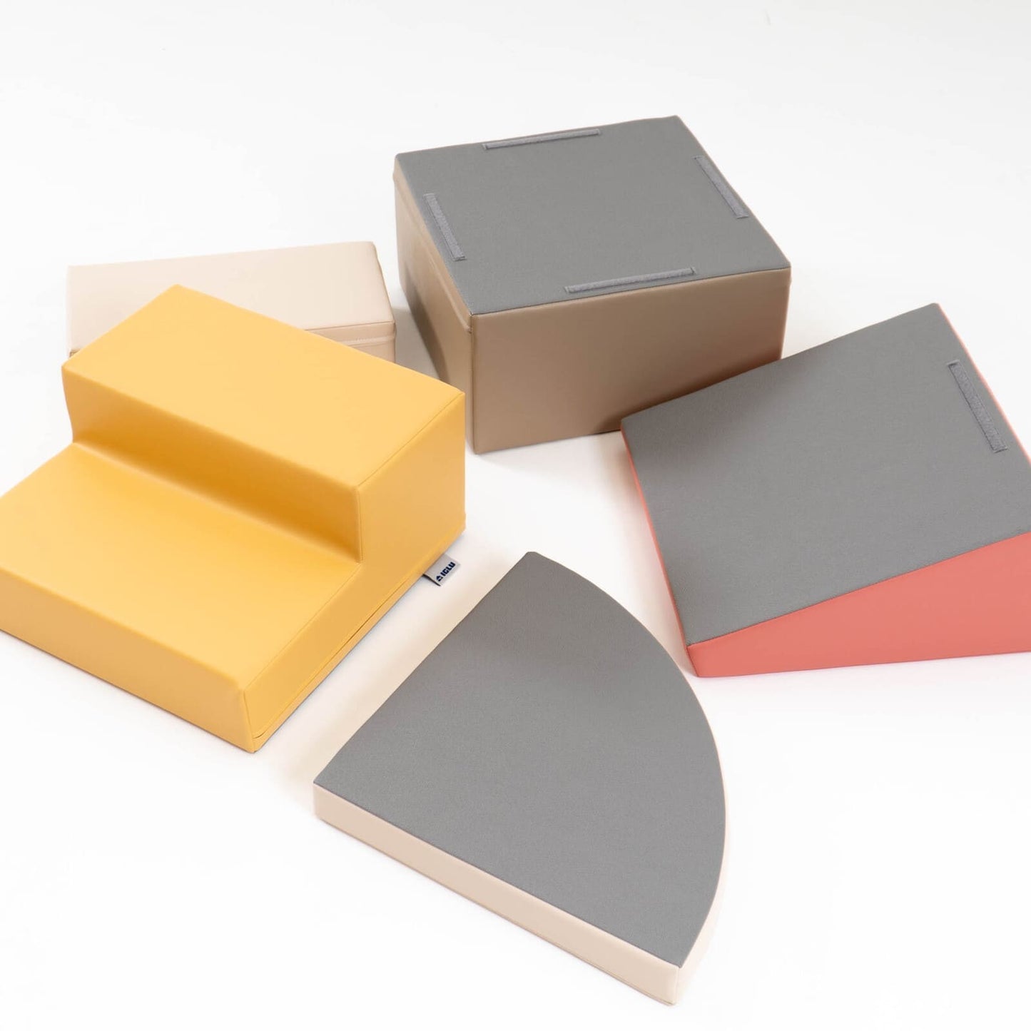 Soft Play 5 Foam Block Set - Pastel Pink Corner Climber