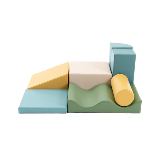 Soft Play 7 Foam Block Set - Pastel Turquoise Discoverer