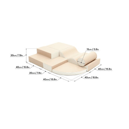 Soft Play 6 Foam Block Set - Beige Explorer