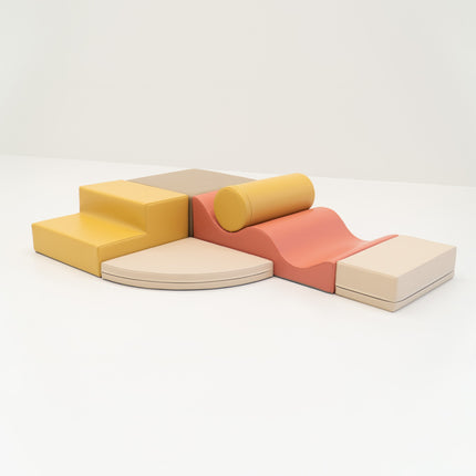Soft Play 6 Foam Block Set - Pastel Pink Explorer