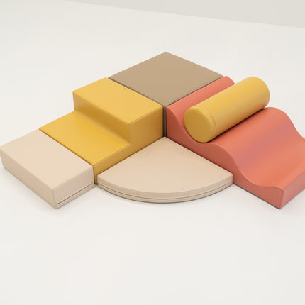 Soft Play 6 Foam Block Set - Pastel Pink Explorer