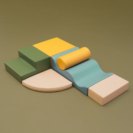 Soft Play 6 Foam Block Set - Pastel Turquoise Explorer