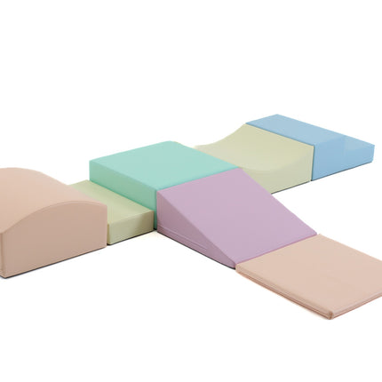 Soft Play 7 Foam Block Set - Light Pastel Little Crawler