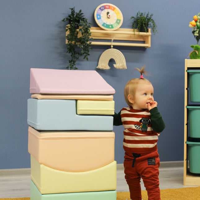 Soft Play 7 Foam Block Set - Light Pastel Little Crawler