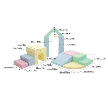 Soft Play 10 Foam Block Set - Pastel Sea Creativity