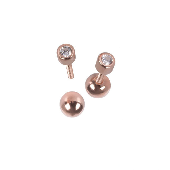 Illumi Dot Earrings - Rose Gold and Silver - LoveStyle World