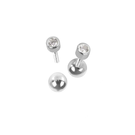 Illumi Dot Earrings - Rose Gold and Silver