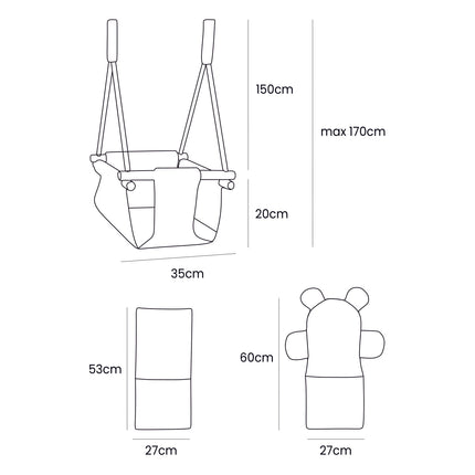 Indoor Baby Swing, Teddy - Olive Green
