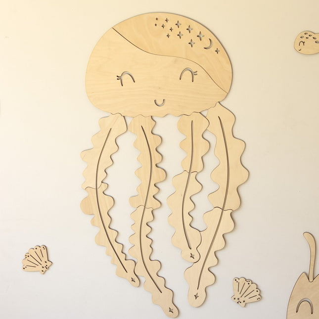 Wooden Wall Decoration - Jellyfish