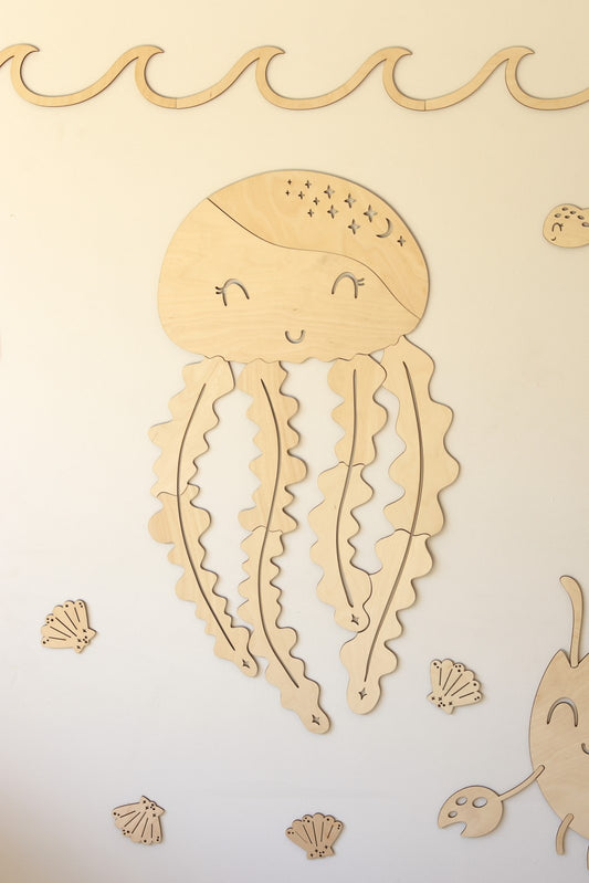 Wooden Wall Decoration - Jellyfish