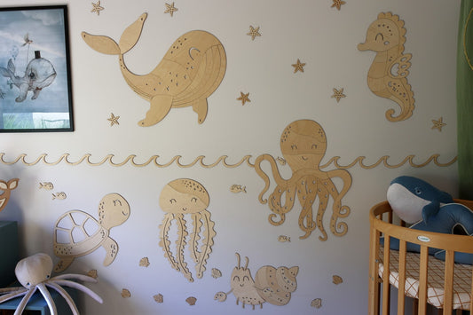 Wooden Wall Decoration - Jellyfish