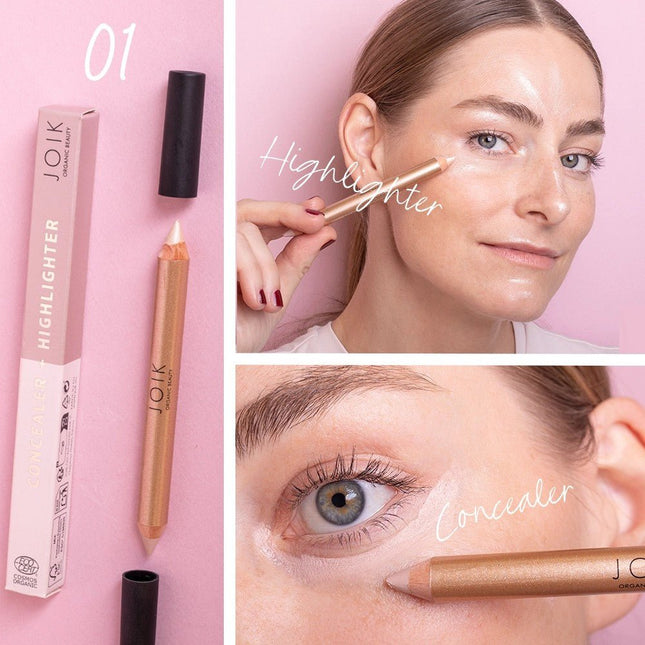 Organic Concealer & Highlighter Dual-Ended Stick - 01 Pink Champagne - LoveStyle World