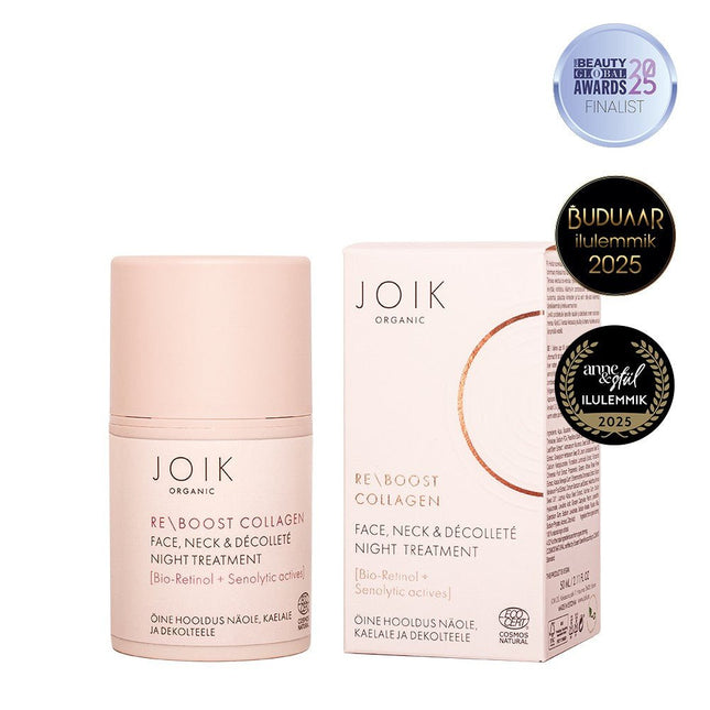 Organic Face, Neck & Decollete Night Treatment Re-Boost Collagen 50 ml - LoveStyle World