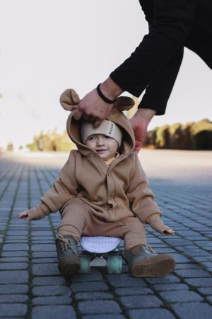 Eared Jumpsuit for Babies and Kids - Cacao - LoveStyle World