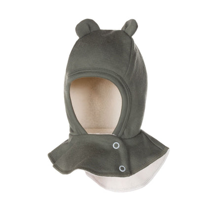 Khaki and Green Merino Wool Baby Balaclava