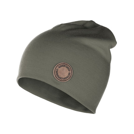 Khaki Green Double-Layer Merino Wool Hat