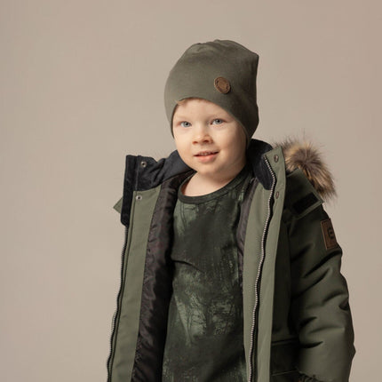 Khaki Green Double-Layer Merino Wool Hat