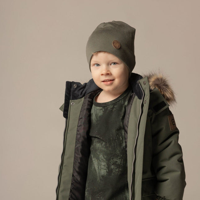 Khaki Green Double-Layer Merino Wool Hat