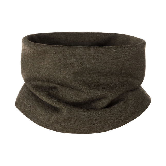 Khaki Green Merino Wool Tube Scarf – One Size