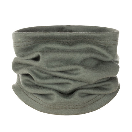 Khaki Green Single-Layer Merino Wool Tube Scarf
