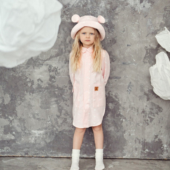 Kids Hat with Ears - Waves on Pink - LoveStyle World