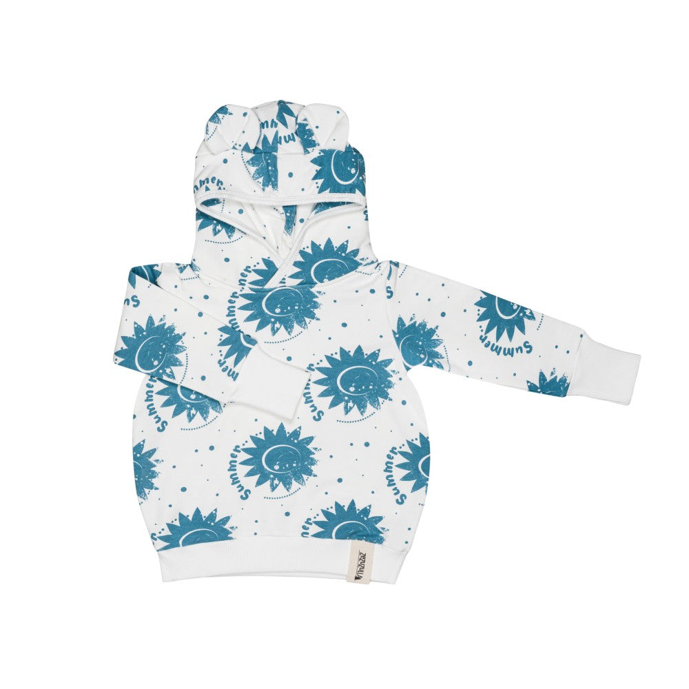 Kids Hoodie with Ears - Ecru Suns
