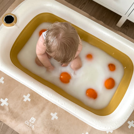 Kids Mealtime Floor Mat, Non-Slip & Waterproof - Cross Sand