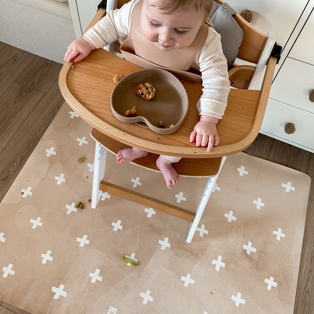 Kids Mealtime Floor Mat, Non-Slip & Waterproof - Cross Sand - LoveStyle World
