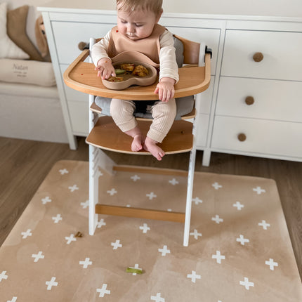 Kids Mealtime Floor Mat, Non-Slip & Waterproof - Cross Sand