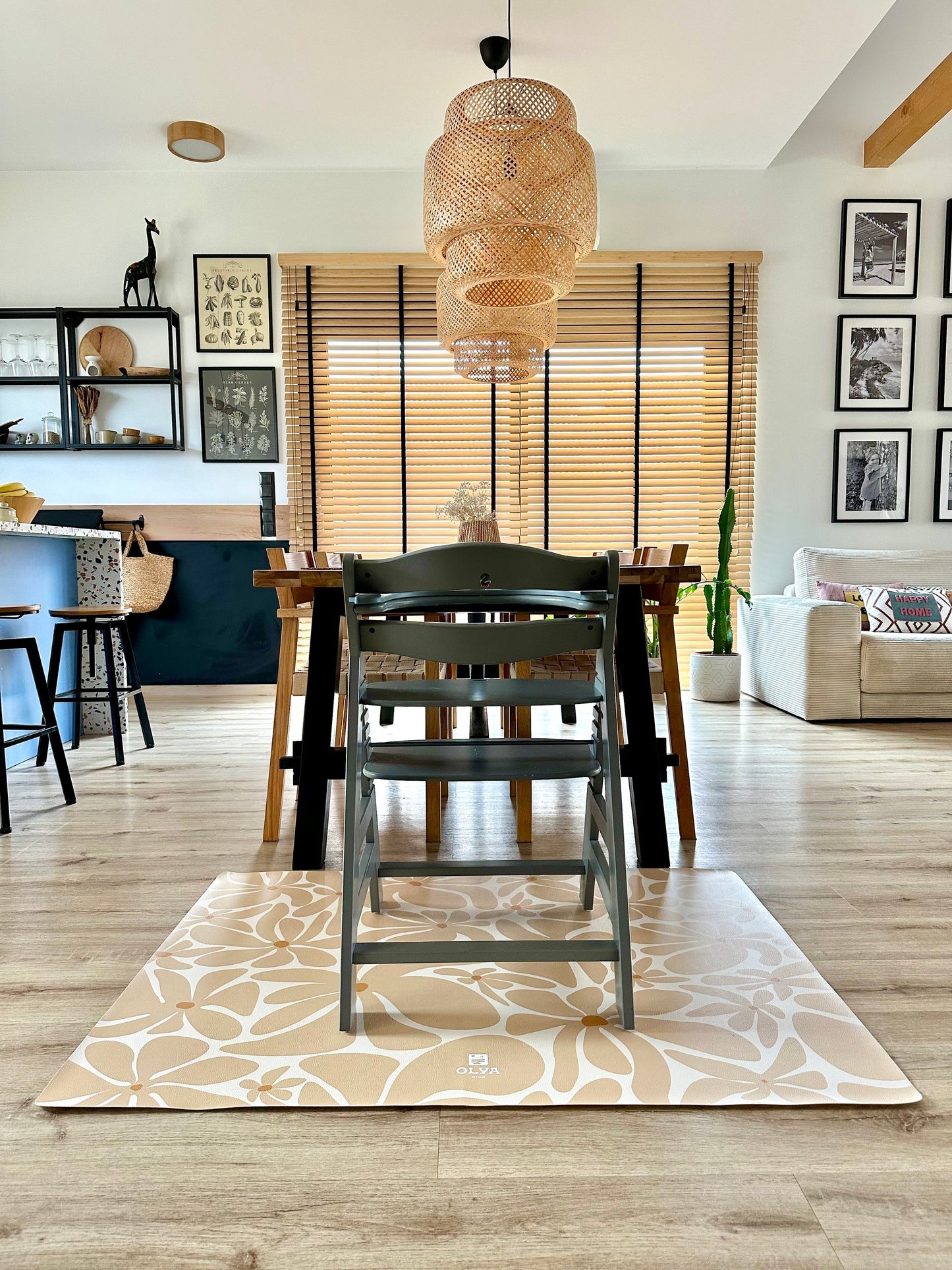 Kids Mealtime Floor Mat, Non-Slip & Waterproof - Daisy Sun