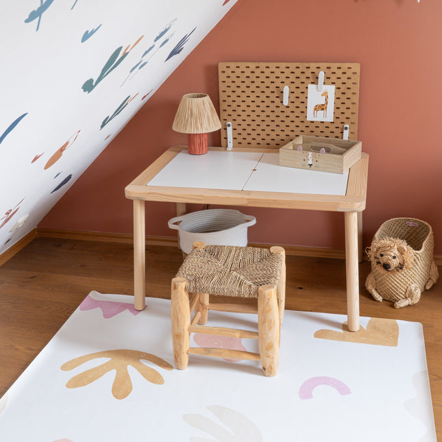 Kids Mealtime Floor Mat, Non-Slip & Waterproof - Organic Beach - LoveStyle World