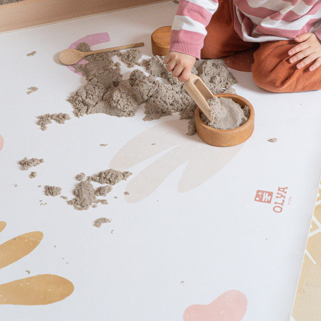Kids Mealtime Floor Mat, Non-Slip & Waterproof - Organic Beach - LoveStyle World