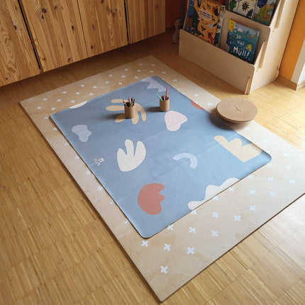 Kids Mealtime Floor Mat, Non-Slip & Waterproof - Organic Sea